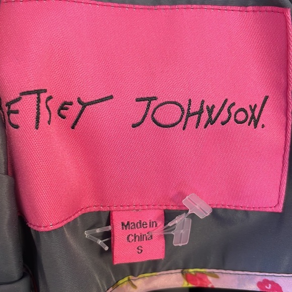 BETSY JOHNSON hooded option cinched waist trench rain coat zipped snap front SM - Picture 13 of 16